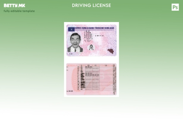 Модерен стил белгиски шаблон за возачка дозвола